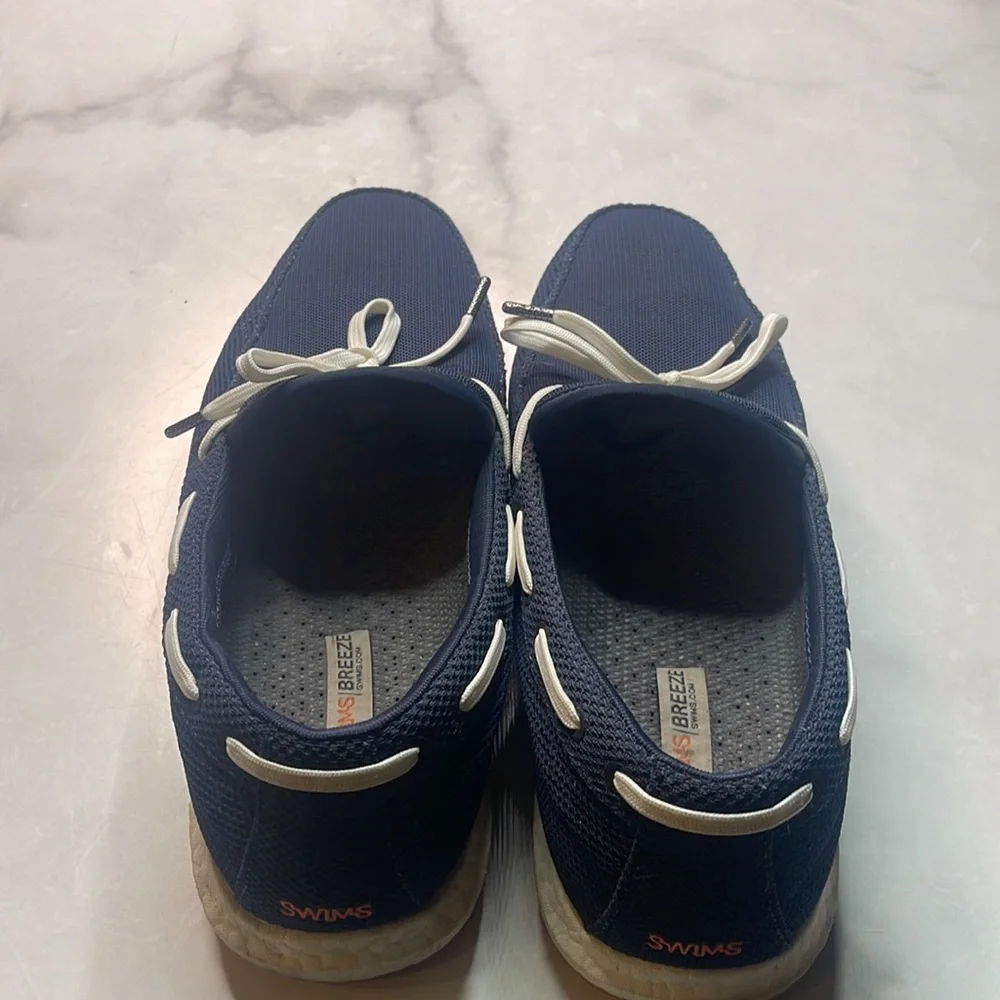 SWIMS Men's Breeze Leap Laser Loafer in Navy, White, & Orange